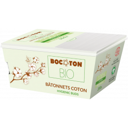 Coton tige bébé en coton biologique - Lot de 4 boîtes de 60